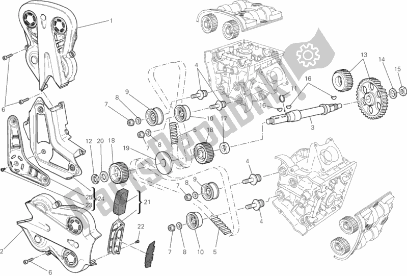 Toutes les pièces pour le Courroie De Distribution du Ducati Diavel USA 1200 2012